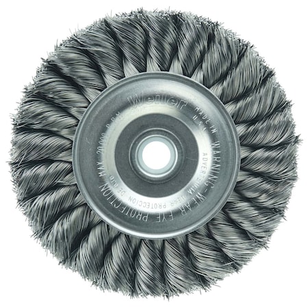 Weiler 4" Standard Twist Knot Wire Wheel, .0118" Steel Fill, 1/2"-3/8" 9134